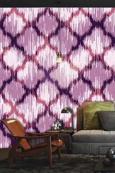 Fuzzy Pattern Abstract Mural Wallpaper | Ever Wallpaper UK Lavender Furniture, Colourful Wallpapers, Abstract Bedroom, Room Girls, Wallpaper Uk, Bedroom Murals, Boost Your Mood