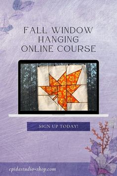 an image of a book cover with the title fall window hanging online course on it