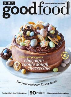 the cover of good food magazine with an image of a cake covered in candies