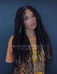 Long Bohemian Locs, Jah Locs With Curls, Goddess Dreadlocks, Human Hair Faux Locs, Fairy Locs, Black Hair Protective Styles, Birthday Hairstyle, Natural Curly Hair Cuts, Marley Hair