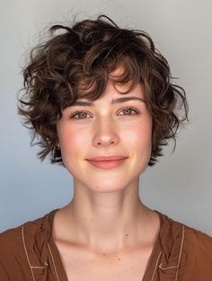 Shaggy Curly Pixie Haircut, "bixie" Haircut Curly, Short Wavy Hair For Round Face, "bixie" Haircut Wavy, Wavy Hair Pixie Cut, Very Short Wavy Hair, Wavy Hair Haircut Ideas, Haircuts For Wavy Hair Short, Short Haircut For Round Faces