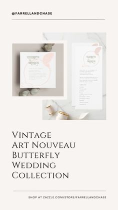 the vintage art nouveau butterfly wedding collection