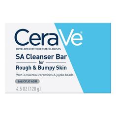 CeraVe SA Body Exfoliating Cleanser Bar for Rough & Bumpy Skin- 4.5oz Cerave Sa Cleanser, Rough And Bumpy Skin, Cerave Cleanser, Salicylic Acid Cleanser, Rough Bumpy Skin, Chemical Exfoliation, Acne Face Wash, Bumpy Skin, Acne Cleansers