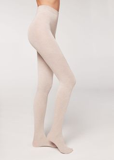 Ribbed Cashmere Blend Tights - Patterned tights - Calzedonia Shaping Tights, Thermo Leggings, Tall Socks, Non Slip Socks, Invisible Socks, Thermal Tights, Leggings And Socks, Patterned Tights, Crop Top Casual