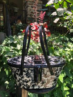 "Thank You If You Favored One of My Items! You Will Receive 10% Off an Item of Your Choice, Unless It Is On Sale, Code17. Thank You. RARE 50's PATENT LEATHER Oval Purse/50's Handbags/50's Purses/50's Bags/Patent Leather Bags/50's Box Handbags/Box Purses/Near Mint Condition RARE Circa 50's PATENT LEATHER Oval Box Purse This is a Really Cute and Rare Circa 50's Patent Leather Oval Box Purse. It has Two Black Patent Leather Handles and a Matching Closure that Snaps. The Patent Leather has a Black a Evening Bucket Bag With Handles, Vintage Bags With Detachable Handle, Vintage Box Bag With Removable Pouch For Shopping, Classic Evening Bucket Bag, Vintage Evening Box Bag With Detachable Strap, Bucket Box Bag With Handles For Evening, Evening Bucket Box Bag With Handles, Vintage Box Bag With Removable Pouch, Mid-century Handheld Bag