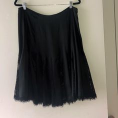 A Black Skirt With A Solid Top And A Lacy Bottom. Carmen Marc Valvo, Solid Tops, Black Skirt, A Black, Size 16, Womens Skirt, Skirt, Women Shopping, Black