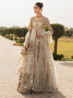 Nooreh – Zainab Chottani International White Nikkah Dress, Nikkah Ceremony, Royal Au, Zainab Chottani, Floral Vases, Desi Wedding Dresses, Nikkah Dress, Dress Idea, Embellished Neckline