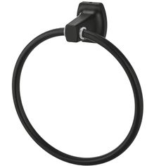 a black towel ring on a white background