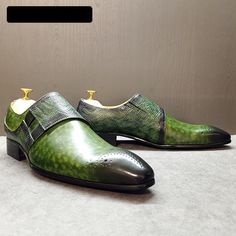 Men's Italian Banquet Loafers – Vanity Glam Green Formal Slip-ons With Round Toe, Green Brogue Dress Shoes With Plain Toe, Green Business Loafers With Leather Sole, Green Pointed Toe Oxfords For Business, Green Plain Toe Dress Shoes With Brogue Detailing, Business Green Pointed Toe Dress Shoes, Green Leather Business Shoes, Green Slip-on Moccasins For Business, Green Pointed Toe Dress Shoes