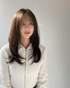 Medium Length Haircut With Fringe Bangs, Asian Round Face Haircuts, Layered Hair Medium Straight With Bangs, Korea Haircut, Korean Long Hair, Korean Hairstyles