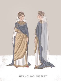 Byzantine Clothing Women, Romanesque Clothing, Byzantine Dress, Traditional Greek Clothing, Byzantine Armor, Byzantine Clothing, Byzantine Fashion, Imperiul Roman, Egyptian Drawings