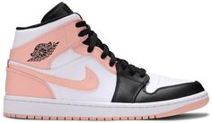 The Air Jordan 1 Mid ‘Arctic Orange’ enlivens the mid-top with a pastel burst of color. Reminiscent of the ‘Crimson Tint’ Air Jordan 1 High OG from 2019 . the sneaker carries a white leather upper with a black toe and contrasting hits of Arctic Orange on the Swoosh . heel overlay and rubber outsole. [...] Jordan 1 Mid Crimson Tint, Nike Jordan 1 Mid, Sneakers Vans, Nike Air Jordan 1 Mid, Jordan 1 High Og, Air Jordan Sneakers, Jordan 2, Black Wings, Air Jordan 3