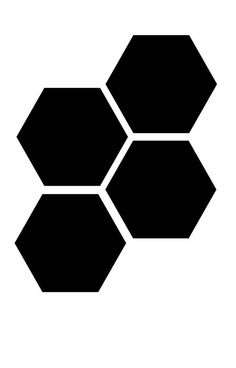 three hexagonals are shown in black and white