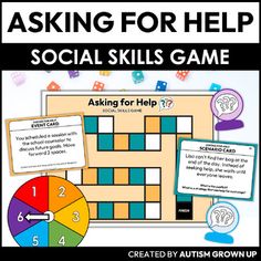 a social skills game with the words asking for help