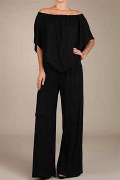 Chatoyant Black 4 Way Convertible Top Jumper Black Convertible Jumpsuit, Bell Pants, Convertible Top, Bride Clothes, Jumpsuit Fashion, Mother Of The Bride Dresses, Look Fashion, Bell Bottoms, Evening Wear