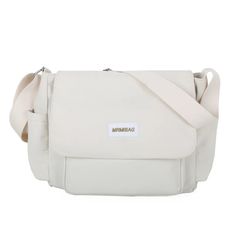 UAKISS - Fashion Flip Women Shoulder Bag School Bags For Girls Travel Crossbody Bag Female Waterproof Nylon Messenger Bag Leisure Bookbag Functional Shoulder Bag With Zipper Pocket For Students, Functional Shoulder Bag For Students, Functional Student Shoulder Bag With Zipper Pocket, White Large Capacity Shoulder Laptop Bag, White Large Capacity Laptop Shoulder Bag, Large Capacity White Shoulder Laptop Bag, White Nylon Shoulder Bag For Students, White Diaper Bag With Adjustable Strap, White Shoulder Laptop Bag For Travel