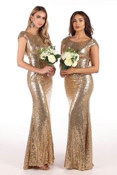 MADE TO ORDER ITEM Add a little sparkle to your special day or night in our Kira sequin maxi dress. This elegant sequin gown features low cowl back and high round neckline with a cap sleeve. Fitted through the bodice and torso, the skirt kicks out slightly from the knee down. It is the perfect bridesmaid dress or for any formal occasion. Note: this is a made-to-order item and will be dispatched in 5-10 business days Stunning figure-hugging sequin maxi dress Fully lined High round neckline Low co Mermaid Long Bridesmaid Dresses, Bachelorette Party Dress, Champagne Bridesmaid Dresses, Champagne Bridesmaid, Perfect Bridesmaid Dress, Beautiful Prom Dresses, Long Bridesmaid Dress, Sequin Maxi Dress, Sequin Maxi