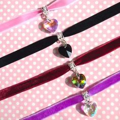 Choker Velvet, Kalung Choker, Heart On My Sleeve, Kawaii Jewelry, Fairycore Cottagecore, Kawaii Accessories