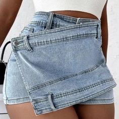 Sm, Med, Large & Xl Mini Skirt Aesthetic, Skirt Aesthetic, Casual Denim Shorts, Alt Clothes, Vintage Denim Skirt, Denim Skirts, Jeans Rock, Denim Shorts Women, Shorts Jeans