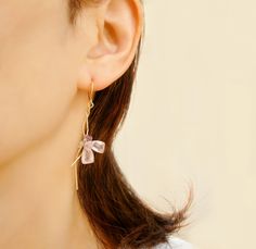 "These earrings are inspired cherry blossom. The madagascar Rose quartz color is like true cherry blossom, they are adorned with several kind of tiny beads that results more look delicate. Japanese celebrate when blooming Sakura, the tree brings happiness and joy. A very unusual, pretty earrings,sure to get you noticed. 14k gold filled Madagascar rose quartz , pink sapphire, amethyst , ethiopian opal Total length of the earrings is 2.4\" (6.1cm) Come in gift box Different version Sakura earrings Feminine Flower Earrings With Ear Wire For Gifts, Feminine Earrings With Ear Wire As Gift, Delicate Pink Gold Earrings As Gift, Delicate Pink Flower Earrings For Anniversary, Wire Wrapped Flower Earrings As Gift, Sakura Earrings, Cherry Blossom Earrings, Boho Wedding Earrings, Rose Quartz Color