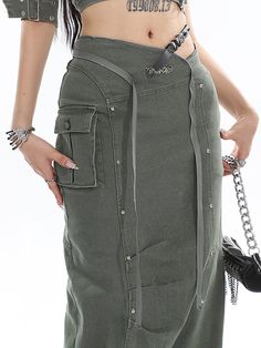 SIZE Trouser length waistline Hip circumference Thigh circumference S 98 66 78 * M 99 68 82 * L 100 70 86 * Size: S M LColor classification: green long dressYear Season: Fall 2023Skirt length: Long skirtMaterial composition: 100% of other materials Long Cargo Skirt, Long Green Dress, Cargo Skirt, Denim Patchwork, Runway Models, Skirt Length, Long Skirt, Green Dress, Long Dress