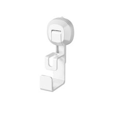 a white wall mounted phone holder