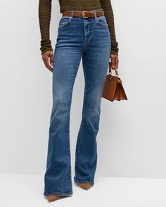 FRAME Le High Flare Jeans | Neiman Marcus Denim Essentials, Business Casual Outfits, Style Outfits, Western Style, Comfy Outfits, Western Fashion, Autumn Winter Fashion, Jeans And Boots, Beautiful Outfits