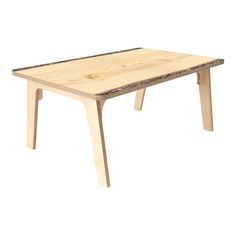 a wooden table that has been made out of wood and is sitting on a white background