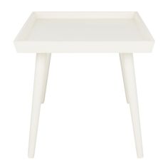 a white table with legs and a tray on top