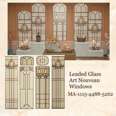 stained glass art nouveau windows in ma - 414 - 488 - 592