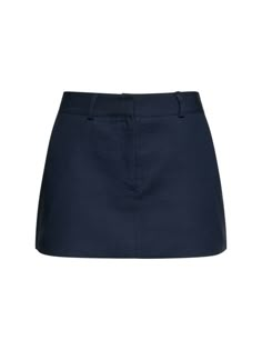 Isle linen blend mini skirt - The Frankie Shop - Women | Luisaviaroma Mini Skirt Aesthetic, Navy Mini Skirt, Skirt Aesthetic, Chanel Skirt, Png Clothes, The Frankie Shop, Tailored Clothes, Blue Mini Skirt, Frankie Shop