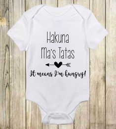 Hakuna Ma's Tatas Onesie® Baby Funny I'm Hungry | Etsy New Mommy Gifts, Custom Baby Onesies, Cricut Baby, Baby Funny, Funny Onesies, Mommy Gift, Baby Boy Onesies, New Baby Gift, Personalized Baby Gifts