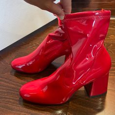 Red Hot Cute Booties From Aldo! Never Been Worn And In Perfect Condition! Not Sold Fitted Red Boots For Summer, Trendy Red Summer Boots, Red Casual Party Boots, Casual Red Party Boots, Trendy Red Boots For Spring, Red Booties, Womens Apparel, Red Hot, Lady In Red