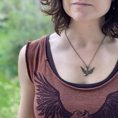 Swooping Bird Necklace - Brass, Silver or Patina | Ragtrader Vintage Pocket Watch Necklace, Sweet Ring, Compass Necklace, Bird Necklace, Bird Pendant, Key Necklace, Valentines Jewelry, Fashion Jewelry Necklaces, Watch Necklace