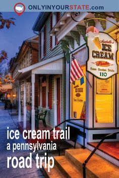 an advertisement for ice cream trail in pennsylvania