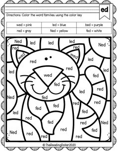 a worksheet for reading the word red