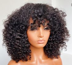 Classy Hair, Lace Fronts, 360 Frontal, Weave Hair, Curly Bangs, Hair Diy, Long Curly Wig, Remy Hair Wigs, Curly Human Hair Wig