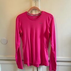 Nike Running Women’s Dri-Fit Pink Long Sleeve Top. Size S. Nwot. Excellent Shape. Long Sleeve Running Shirt, Pink Long Sleeve Top, Summer Shopping, Tops Nike, Nike Long Sleeve, 14th Birthday, Pink Long Sleeve, Running Shirts, Cute Simple Outfits