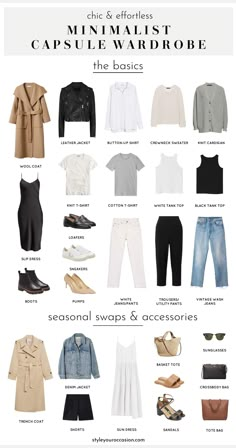 Looking to create the perfect minimalist capsule wardrobe in 2024? You’ll love this guide for creating a minimal capsule wardrobe with wardrobe basics for work and casual in spring, summer, fall, and winter. This year-round capsule has excellent minimalist outfit ideas and aesthetic neutral outfit ideas you’ll love! Must Have Clothes In Wardrobe, Wardrobe Spring 2024, Women Minimalist Fashion, Neutral Palette Outfit, Basics You Need, Must Have Clothes For Women Wardrobe Basics, Clothes Must Haves List Women, Must Have Basics For Women, Wardrobe Must Haves Woman