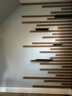 the wall is made out of wooden planks