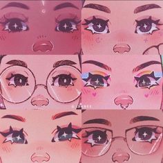 several images of different eyes with stars on them