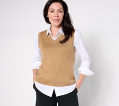 Give garden-variety button-fronts and tees some pop with this V-neck sweater vest in fresh floral jacquard. From by Stacy London. Stacy London, Floral Jacquard, Cardigan Vest, Sweater Fashion, V Neck Sweater, Sweater Vest, Vneck Sweater, Neck Sweater, Sweaters & Cardigans