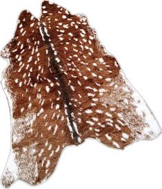 a brown and white spotted animal skin rug