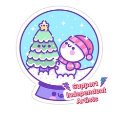 an image of a snow globe with a cartoon character in it and the words support independent artists