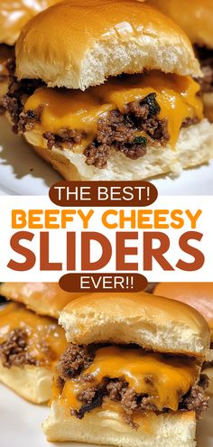 the best beefy cheese sliders ever are made with only three ingredients and they're ready to be eaten