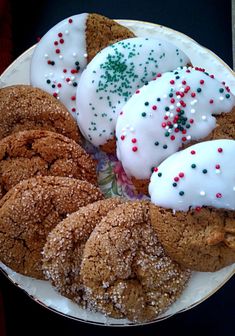 soft and chewy amish ginger snap cookies on a plate