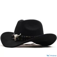 OrcaJump - Premium Western Cowboy Hat - Available in Red, Black, and 2 Other Striking Colors Western Style Costume Hats And Headpieces For Outdoor, Adjustable Black Top Hat For Winter, Casual Hats For Western-themed Events, Casual Cap For Western-themed Events, Casual Western-themed Cap, Casual Felt Hat With Curved Brim For Rodeo, Black Western Top Hat For Outdoor, Western Style Top Hat For Winter Outdoor, Western Style Winter Costume Cap