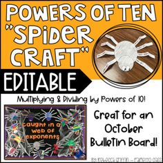 a spider craft is shown with the words, power of ten and an orange background