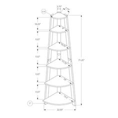 a drawing of a tall tower with four levels and measurements for the top tiers