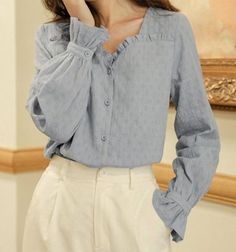 Women Work Blouse, Dynasty Outfits, Blouse Korea, Korean Blouse, Women Chiffon Blouse, Womens Trendy Dresses, Batik Fashion